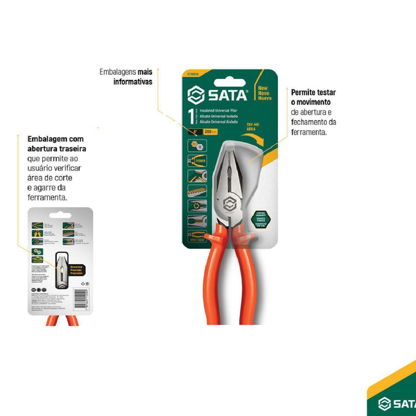 Alicate Universal Laranja de 8